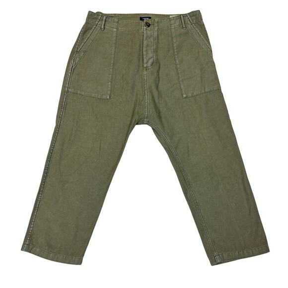 R13 Surplus Utility Drop Crotch Olive Fatigue Trousers Pants Women's 28